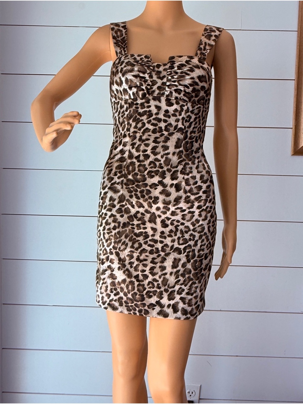 Sparks Leopard Print Mini Dress with Wide Straps Sz 3
